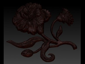 carnation bas relief for cnc 3D 模型