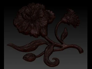 carnation bas relief for cnc 3D Model