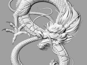 chinese dragon bas relief for cnc 3D Model