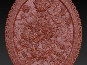 flowers composition bas relief for cnc 3D Model