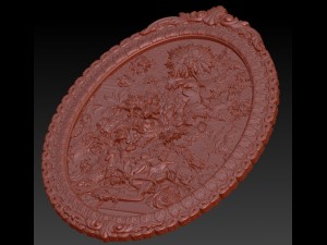 flowers composition bas relief for cnc 3D Model