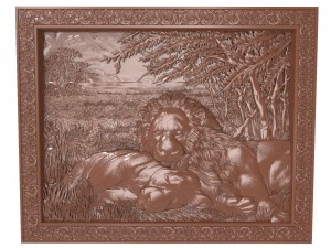 lions at rest bas relief for cnc 3Dモデル