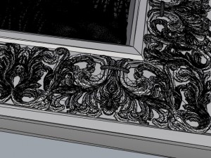 lions at rest bas relief for cnc Model 3D