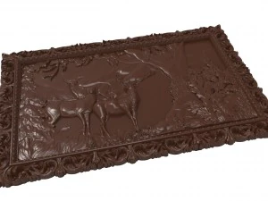 deers on lawn bas relief for cnc 3D Model
