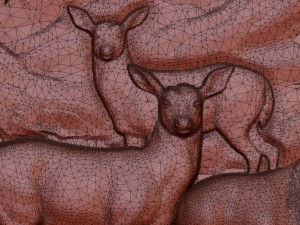 deers on lawn bas relief for cnc 3D 模型