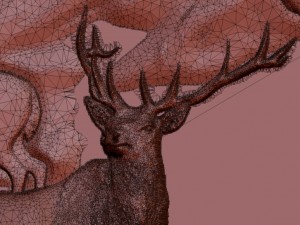 deers on lawn bas relief for cnc 3D 模型