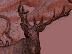deers on lawn bas relief for cnc 3D Model