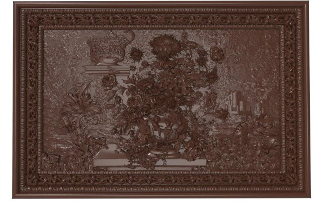 flowers composition in the frame bas relief for cnc 3D Model .c4d .max .obj .3ds .fbx .stl .blend