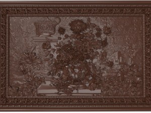 flowers composition in the frame bas relief for cnc 3Dモデル
