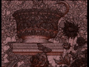 flowers composition in the frame bas relief for cnc 3D Модель