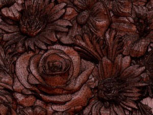 flowers composition in the frame bas relief for cnc 3D Модель