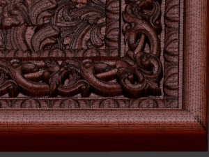 flowers composition in the frame bas relief for cnc 3D Модель