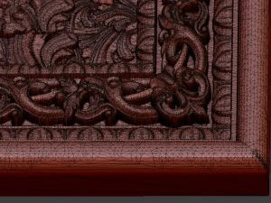 flowers composition in the frame bas relief for cnc 3D Model