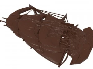 sailer ship bas relief for cnc 3D Model