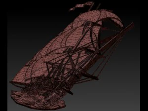 sailer ship bas relief for cnc 3D Model
