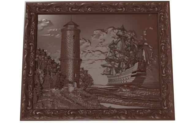 lighthouse and sailboat bas relief for cnc 3D-Modell .c4d .max .obj .3ds .fbx .stl .blend 