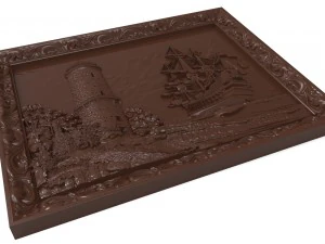 lighthouse and sailboat bas relief for cnc 3D Model