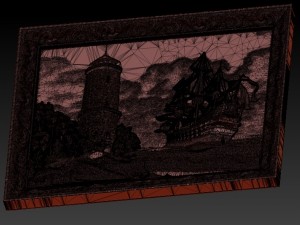 lighthouse and sailboat bas relief for cnc 3D-Modell
