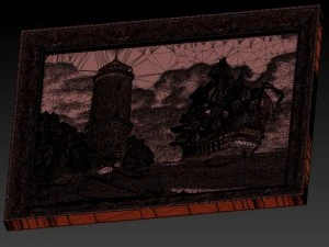 lighthouse and sailboat bas relief for cnc 3D Model