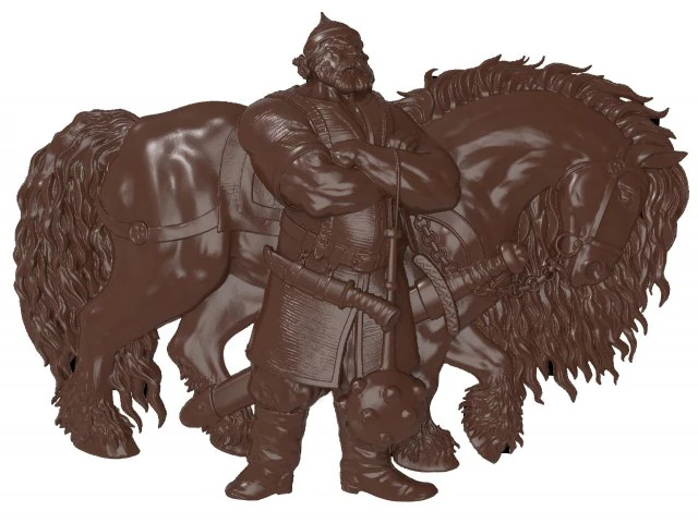 ilya murometz and his combat horse bas relief 3D Model .c4d .max .obj .3ds .fbx .stl .blend 