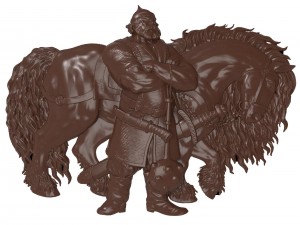 ilya murometz and his combat horse bas relief 3D Model