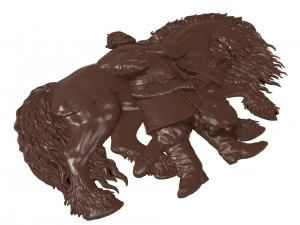 ilya murometz and his combat horse bas relief 3D Model