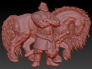 ilya murometz and his combat horse bas relief 3Dモデル
