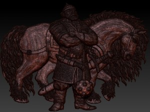 ilya murometz and his combat horse bas relief 3Dモデル