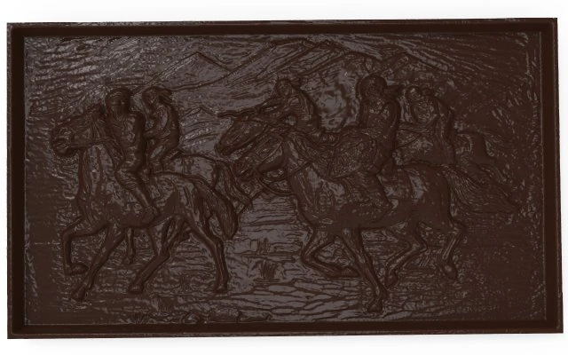 asian horsemen bas relief for cnc 3D Model .c4d .max .obj .3ds .fbx .stl .blend 