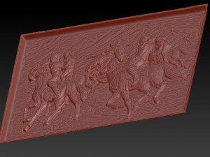 asian horsemen bas relief for cnc 3Dモデル