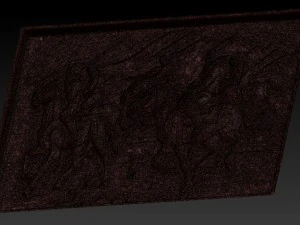 asian horsemen bas relief for cnc 3D Model