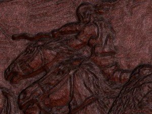 asian horsemen bas relief for cnc 3D Model