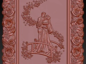 newlyweds just married bas relief for cnc 3D Model
