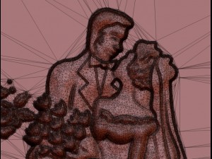 newlyweds just married bas relief for cnc Modèle 3D