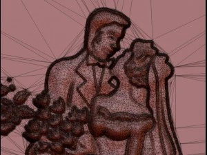 newlyweds just married bas relief for cnc 3D Model