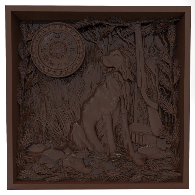the hunting time bas relief 3D Model .c4d .max .obj .3ds .fbx .stl .blend 