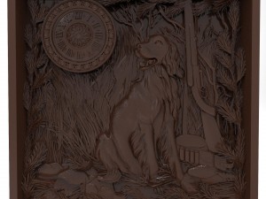 the hunting time bas relief 3D Model