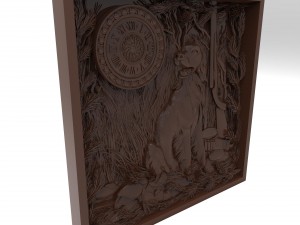 the hunting time bas relief 3D Model