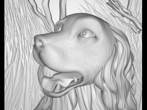 the hunting time bas relief 3D Model