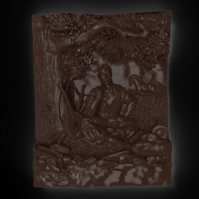 cossack mamay bas relief 3Dモデル .c4d .max .obj .3ds .fbx .stl .blend 