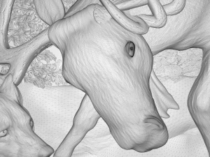 hunting wolf pack bas relief 3D Model