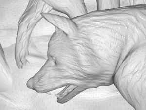 hunting wolf pack bas relief 3D Model