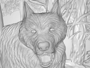 hunting wolf pack bas relief 3D Model