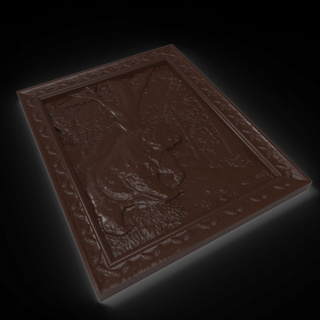 bear in the forest bas relief for cnc 3Dモデル .c4d .max .obj .3ds .fbx .stl .blend 