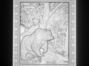 bear in the forest bas relief for cnc 3Dモデル