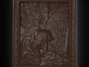 bear in the forest bas relief for cnc 3Dモデル