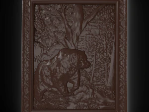 bear in the forest bas relief for cnc 3D Model