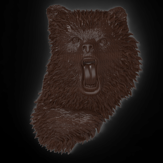 angry bear bas relief for cnc 3D Model .c4d .max .obj .3ds .fbx .stl .blend 
