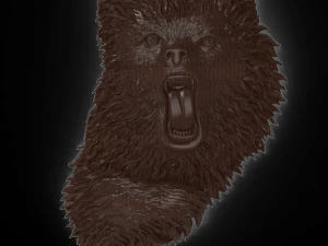 CNC 용 성난 곰 저부조 3D 모델