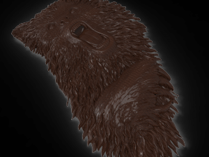 angry bear bas relief for cnc 3D Model